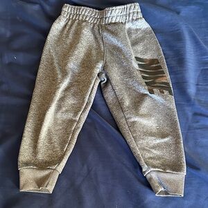 Nike Kids Gray Sweatpants with Black Nike Logo